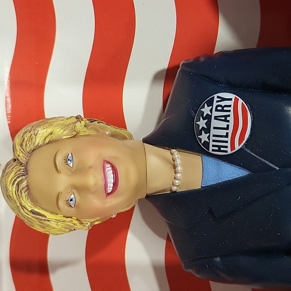 Hillary Clinton 9" Nutcracker Figure Stainless Steel Thighs Gag Gift Box - Picture 2 of 8